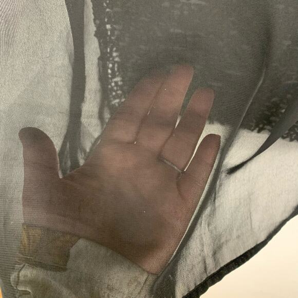 Daytrip Womens Black Sleeveless Sequin Top Size Small Bling Sheer Back Tank Top - Picture 11 of 11